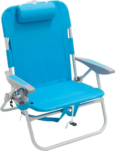 Vista 16 de Rio Beach - Paquete de 2 sillas de playa con almohada, brazos y bolsa de almacenamiento, silla de camping portátil ligera para exteriores con Azul