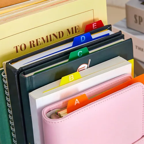 Vista 5 de Lewtemi 50 separadores de tarjetas de índice de 3 x 5 pulgadas, separadores de tarjetas de índice con tarjetas guía con 2 calcomanías de números