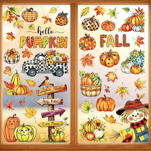 Vista 11 de 194 piezas de calcomanías de ventana de Navidad, copos de nieve y muñeco de nieve para ventanas de vidrio, decoraciones de Navidad para interiores