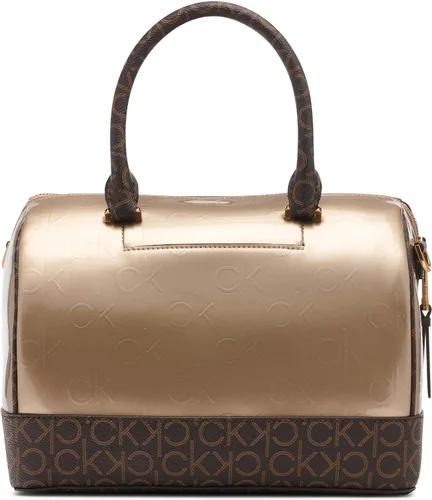 Vista 2 de Calvin Klein Ashley Barrel Satchel, cuadros negros y blancos