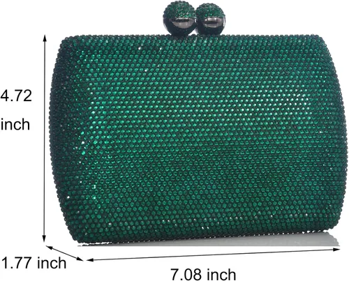 Vista 3 de Bolso de noche con diamantes de imitación completos para mujer, dije de cumpleaños, compromiso, boda, fiesta