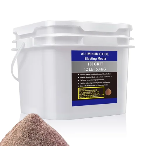 Vista 6 de Óxido de aluminio – 12 libras – Medios abrasivos de chorro de arena media a fina para gabinetes de voladura o pistolas de granallado. Grano #60