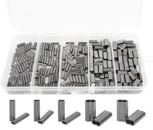 Vista 10 de Kit de manguitos de crimpado de doble barril de cobre, 300 unidades/caja de latón de alta resistencia de cobre prensado de bucle, kit de conector