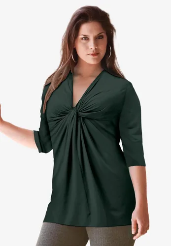 Vista 4 de Ellos Túnica con nudo frontal torcido en talla grande para mujer