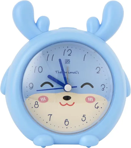 Vista 15 de Reloj despertador de silicona silencioso sin tictac para niños, con diseño de animal, para viajes, con luz nocturna (A- conejo blanco)