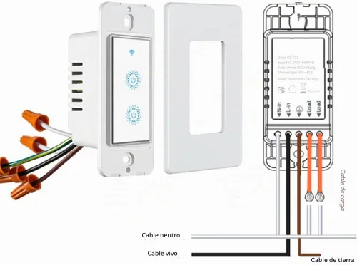Vista 9 de Nexete Smart Wi-Fi - Interruptor de doble luz, interruptor de un solo polo 2 en 1 compatible con Alexa Google Home, control de voz, función