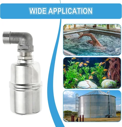 Vista 7 de Válvula de flotador de control de nivel de agua de acero inoxidable 304, válvula automática de control de nivel de agua, válvula de bola de flotador