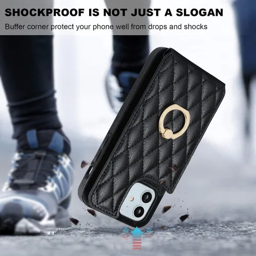 Vista 7 de Folosu Funda compatible con iPhone 12 iPhone 12 Pro con soporte para tarjetas, rotación de 360°, soporte de anillo de dedo con función atril