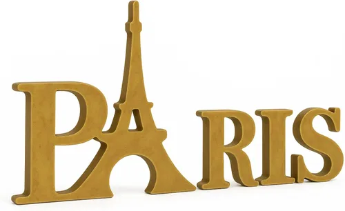 Vista 9 de Blulu Decoración de mesa de madera de la torre Eiffel, decoración de París para dormitorio, letras de letrero de la torre Eiffel para el hogar, sala