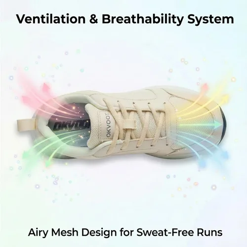 Vista 3 de Zapatos de correr para mujer para caminar de cuero: cómodos, absorbentes de golpes, transpirables, ligeros, antideslizantes, atléticos, de moda