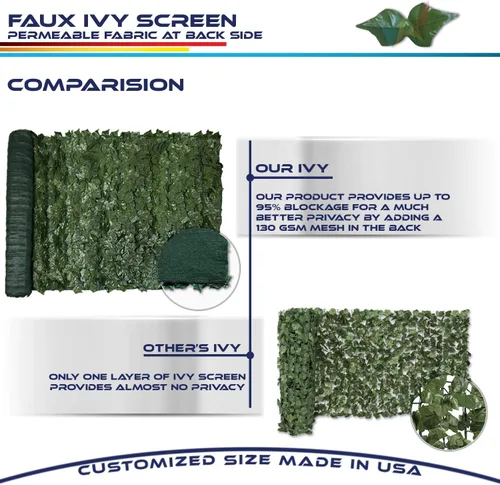 Vista 6 de Windscreen4less - Valla decorativa de hiedra artificial, cerca de hojas decorativa, pantalla de cerca