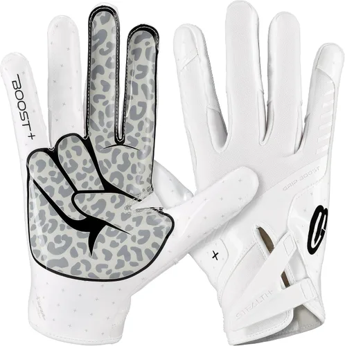 Vista 10 de Guantes de fútbol Grip Boost - Peace Stealth 6.0 Boost Plus Tecnología adhesiva - Guantes de fútbol para adultos y jóvenes para receptor abierto