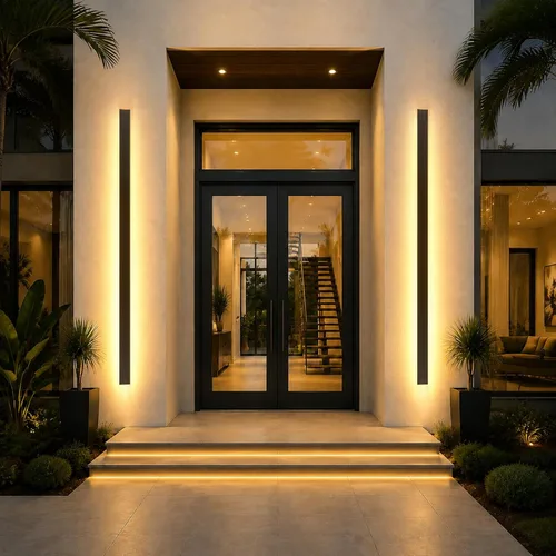 Vista 17 de Luces de pared modernas para exteriores de 39 pulgadas, 2700 K-6500 K, aplique de pared al aire libre regulable seleccionable con control remoto
