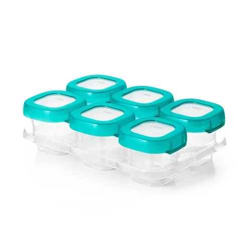 Vista 13 de OXO Tot Baby Blocks - Contenedores de almacenamiento para congelador (2 onzas), ópalo