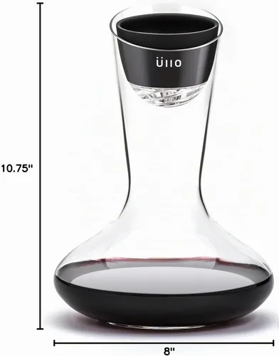 Vista 8 de Ullo - Purificador de vino con decantador soplado a mano y 6 filtros de sulfito, restaura la pureza natural del vino