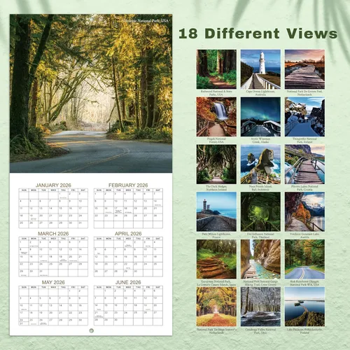 Vista 6 de Calendario de pared 2026-2027 - 2026-2027 - Calendario de pared de 18 meses de julio de 2026 a diciembre de 2027, 12 x 24 pulgadas (abierto)