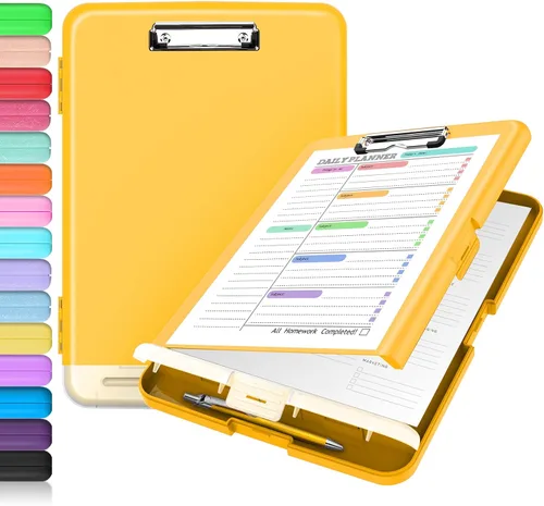 Vista 20 de Sooez - Sujetapapeles de documentos clínicos con almacenamiento, sujetapapeles de plástico resistente, de alta capacidad, con soporte para bolígrafo
