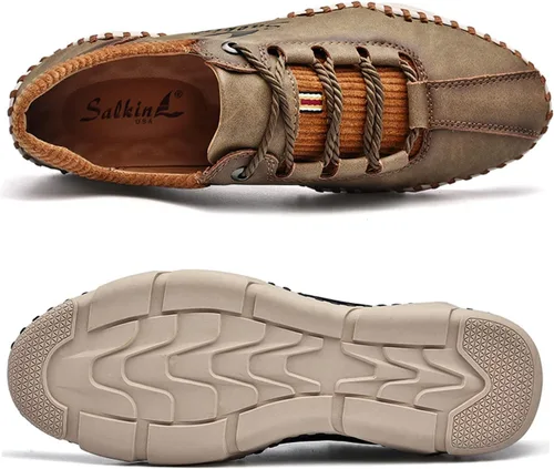Vista 3 de Zapatos casuales para hombre, zapatos de cuero Oxford, zapatos de trabajo para hombre