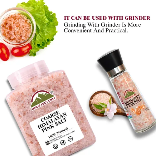 Vista 5 de Himalayan Chef Sal del Himalaya – Gruesa 5 libras – La sal rosa del Himalaya es rica en nutrientes y minerales para la salud – Cristal puro gourmet