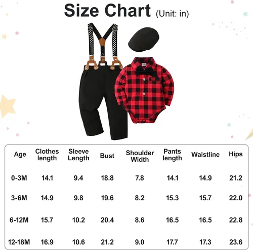 Vista 6 de Ropa de bebé niño 0-18M Traje de bebé niño 4 unids Ropa de vestido de bebé Conjuntos de esmoquin para bebés