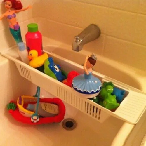 Vista 6 de TOPINCN Bandeja de bañera, bandeja de bañera ampliable, bandeja de baño, bandeja de bañera, puente de ducha, estantes organizadores, accesorios