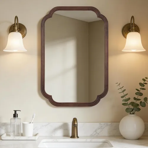 Vista 16 de Espejos de Baño de Madera para Montar en la Pared, 16" x 20" Marco de Madera Rústica Espejos de Pared Decorativos para Sala de Estar o Dormitorio