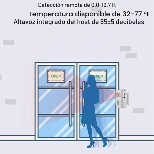 Vista 3 de Sensor de bienvenida, sensor independiente, sensor de movimiento, timbre de puerta de 16 música, alarma de bienvenida para puerta, alarma de entrada