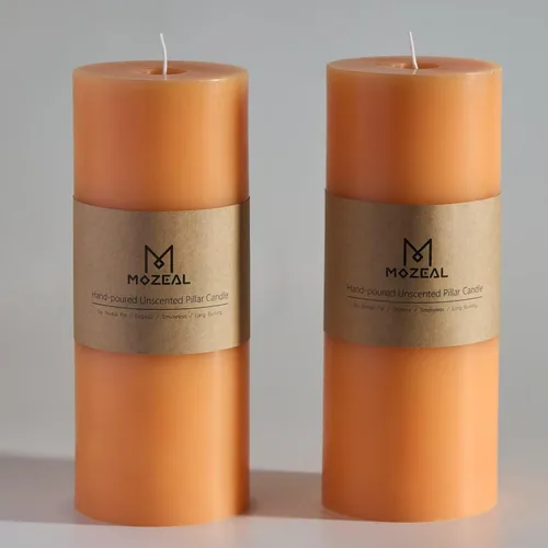 Vista 49 de MOZEAL Juego de 3 velas sin perfume vertidas a mano de 3 x 6 pulgadas, velas tipo pilar sin goteo, combustión de larga duración, aproximadamente 120