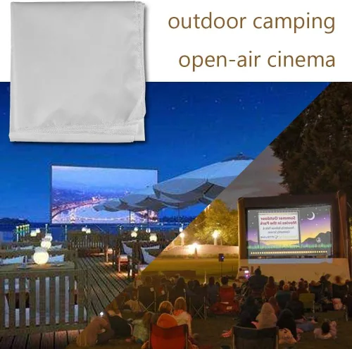 Vista 6 de Cortina de proyector, tela de poliéster sintético translúcida, pantalla de proyector duradera, cine al aire libre para acampar al aire libre