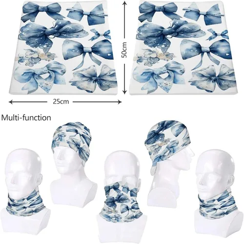 Vista 8 de Sun UV Protection Neck Gaiter Upf 50+ Balaclava Ski A Set of Blue Bows Face Mask Summer Face Cover Scarf Breathable Bandana for Fishing Hunting