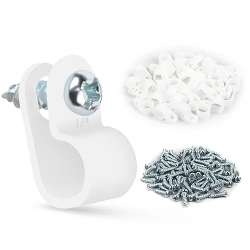 Vista 8 de GOOACC Clips de montaje estilo P de cuerda de 1/2 pulgada con cabeza panorámica Phillips tornillos de acero inoxidable para gestión de cables