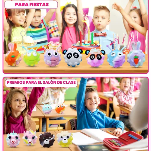 Vista 5 de KissFree PAQUETE DE 18 Pelotas Pop de Animales Recuerdos de Fiesta para Niños, Pelotas Pop 3D Juguetes Fidget, Regalos de Cumpleaños para Niños
