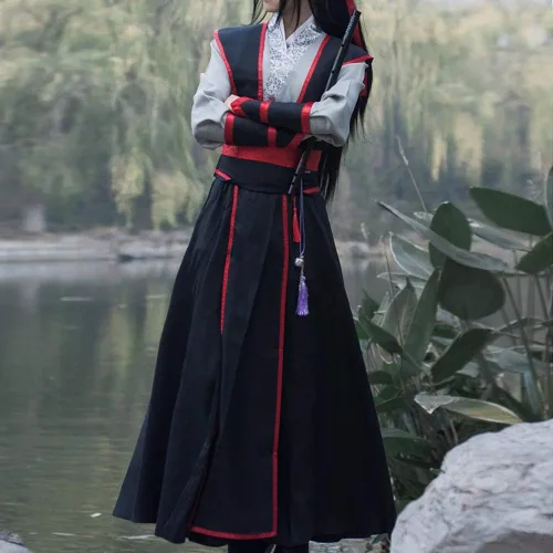 Vista 4 de Disfraz chino de Hanfu, espadachín de la dinastía Han, disfraz de cosplay para adultos