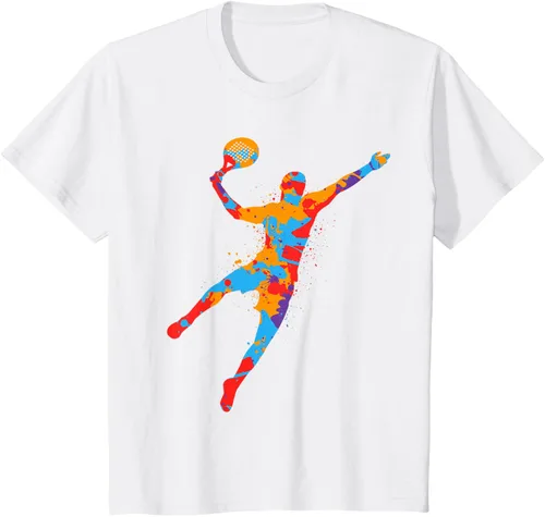 Vista 22 de Playera de Padel Playera Colorida Plataforma Tenis Paddleball Niños Camiseta de Padel