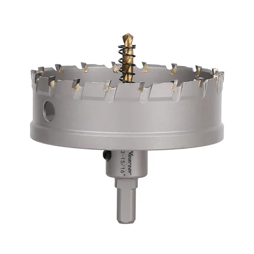 Vista 46 de Sierra perforadora de carburo de 1-1/2 pulgadas (1.496 in) para metal duro, cortador de agujeros con punta de carburo de tungsteno con broca piloto