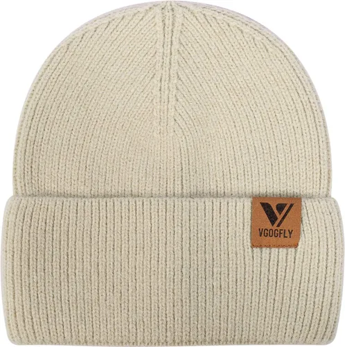 Vista 2 de Vgogfly Gorro holgado para mujer, gorro de punto de invierno, suave y cálido, gorro de esquí unisex Beige