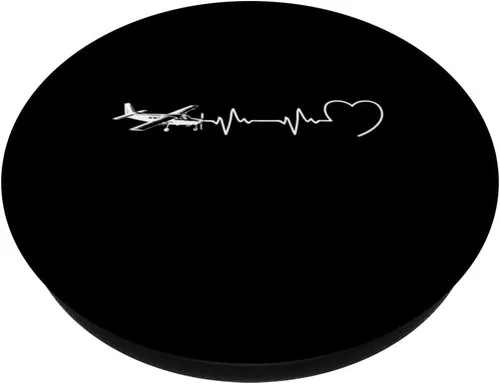 Vista 2 de Heart-beat ULM humour airplane man pilot woman PopSockets Swappable PopGrip