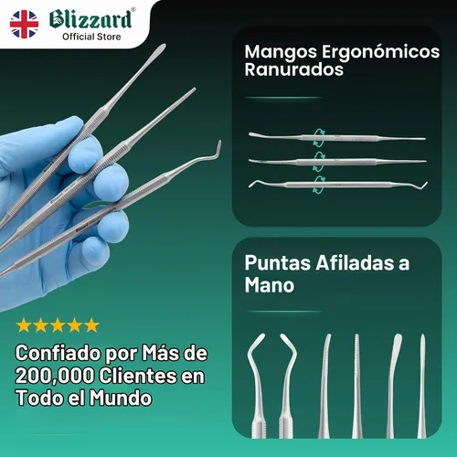 Vista 3 de Blizzard Juego de pedicura de lima negra de alta calidad, kit de 3 piezas de uñas encarnadas, limpiador de uñas de doble cara, lima de uñas