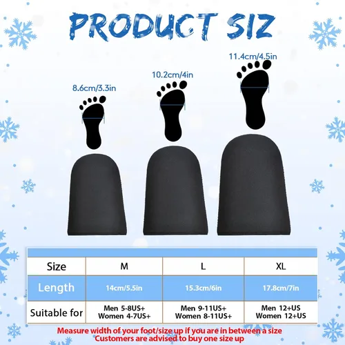 Vista 2 de Zhanmai 2 pares de 0.118 in de neopreno para dedos de los pies, calentadores negros, botines térmicos para los pies, calcetines de baño de hielo