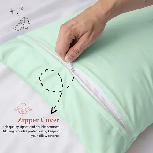 Vista 6 de COTTON STICH Juego de 2 fundas de almohada para niños pequeños, mini fundas de almohada de algodón de 600 hilos, fundas de almohada suaves y ligeras