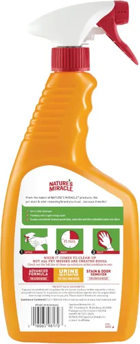 Vista 2 de Nature's Miracle Removedor de manchas y olor solo para gatos con Oxy, 710 ml