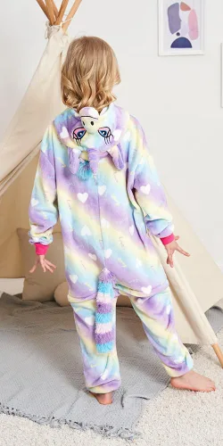 Vista 7 de Pijama de una pieza de unicornio para niños, disfraces de Halloween