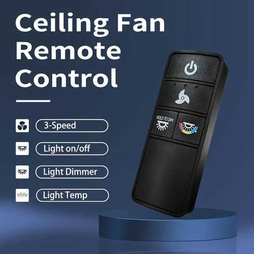 Vista 2 de TX028C-S - Control remoto para ventilador de techo para Hampton Bay, 3 velocidades, atenuador de luz compatible con TX028C-S, A25-TX028C, A25TX028CS