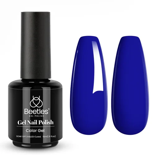 Vista 15 de Beetles - Esmalte de uñas de gel azul, 0.5 onzas líquidas, esmalte de gel azul profundo, efecto translúcido, esmalte de uñas neutro que se absorbe