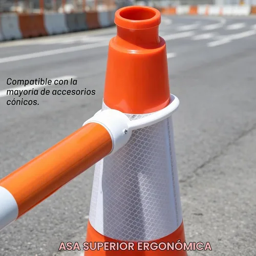Vista 3 de OrangeStar Paquete de 6 conos de tráfico de 36 pulgadas con base de goma pesada, 2 collares reflectantes, conos de seguridad grandes para Naranja