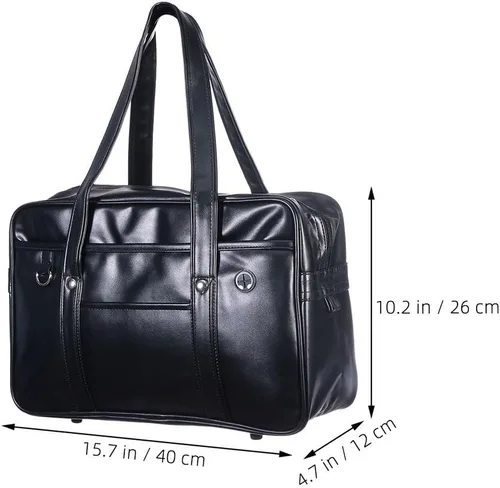 Vista 3 de jojofuny Bolso de hombro japonés para la escuela, bolso de cuero sintético para mujeres y hombres, bolsa de uniforme JK de gran capacidad, bolsa