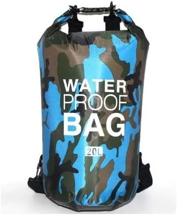 Vista 9 de Bolsa seca impermeable de PVC – Bolsa de almacenamiento seca ligera con tapa enrollable – Múltiples opciones