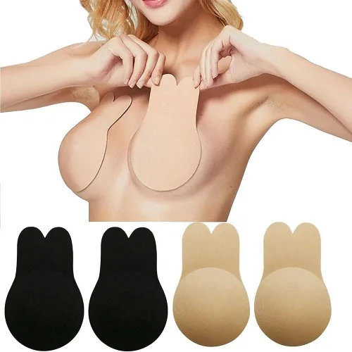 Vista 3 de Fundas de silicona reutilizables para pezones con cinta de levantamiento de senos, invisibles, adhesivas, para levantamiento de pechos