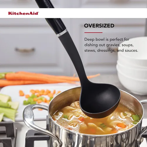 Vista 4 de KitchenAid - Cucharón de sopa clásico, tamaño único, negro 2 (paquete de 12)