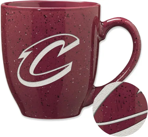Vista 123 de Rico Industries NBA 16 oz Team Color Laser Engraved Speckled Ceramic Coffee Mug 3-Color del